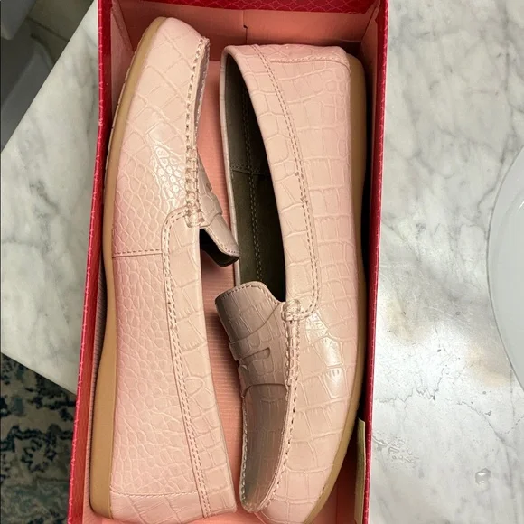 Kelly & Katie Blush Croc-Embossed Loafers - Picture 9 of 10